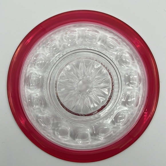 Vintage Tiffin-Franciscan King's Crown Ruby Red Flashed Salad Plates (Set of 5) - Picture 3 of 8